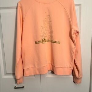 Walt Disney World Cinderella Castle Sweatshirt in Peach Color